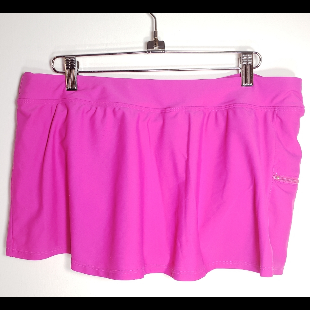 Gossip Swim Bottoms / Skirt Zipper Pocket Pink